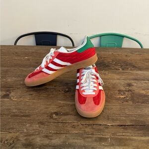 Adidas Vibrant Red and Green Trainers